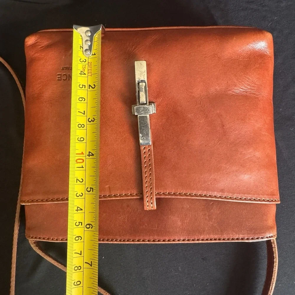 Florence Genuine Leather Italy Brown /Tan Crossbody Bag